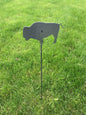 Buffalo Metal  yard stakes raw steel BFLO Heart 716