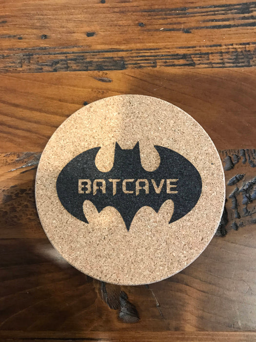 Batman  Cork coaster laser engraved set of 4