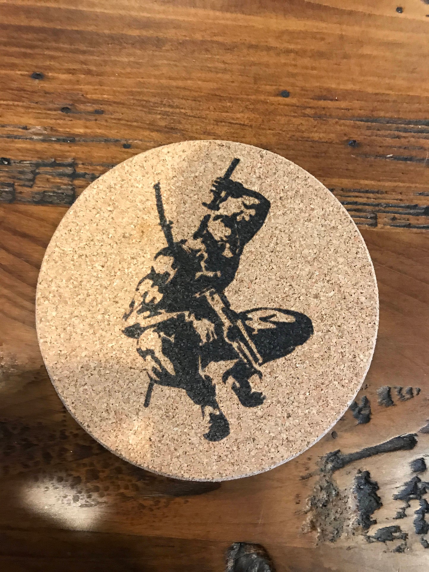 Deadpool coaster laser engraved set of 4