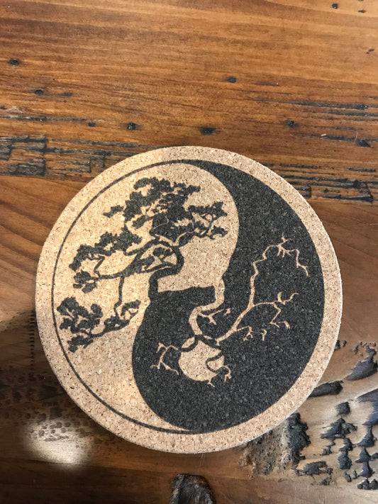 tree of life  coaster laser engraved set of 4