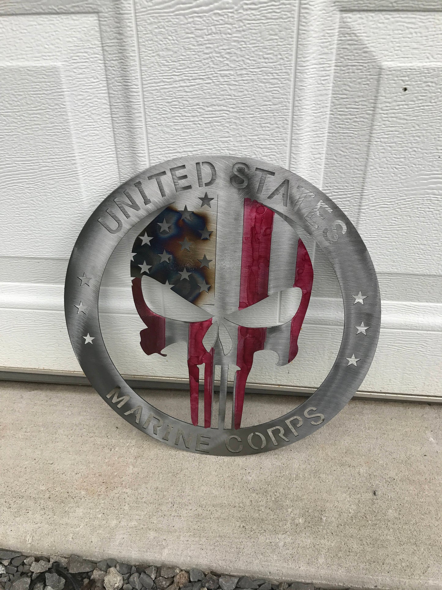 punisher flag metal sign