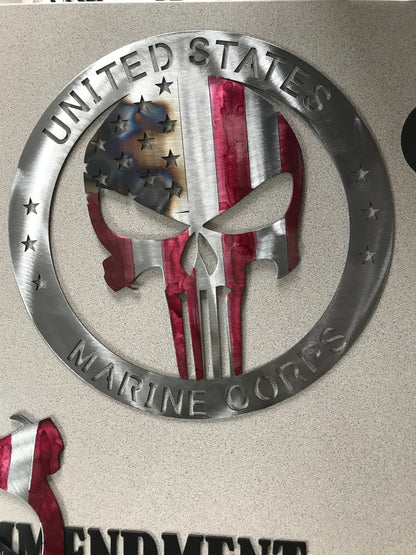 punisher flag metal sign