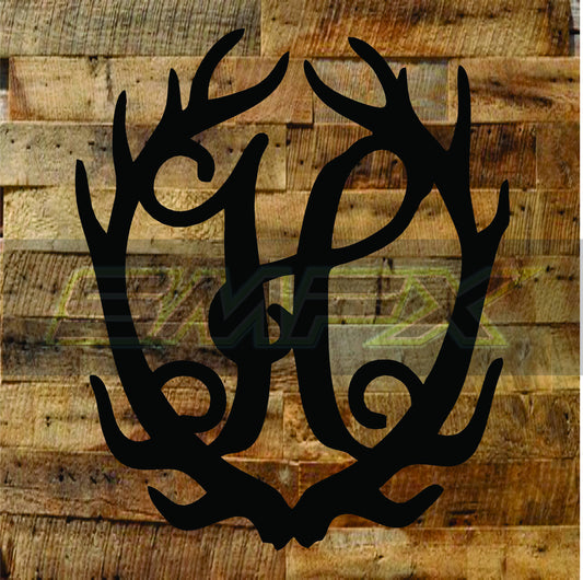 Antler Monogram wall sign