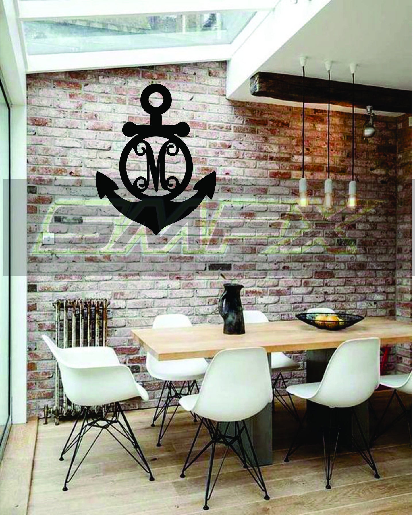 Anchor Monogram metal sign