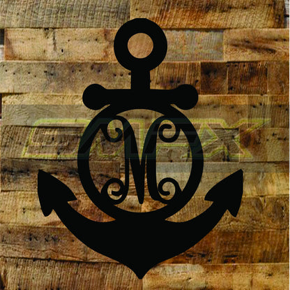 Anchor Monogram metal sign