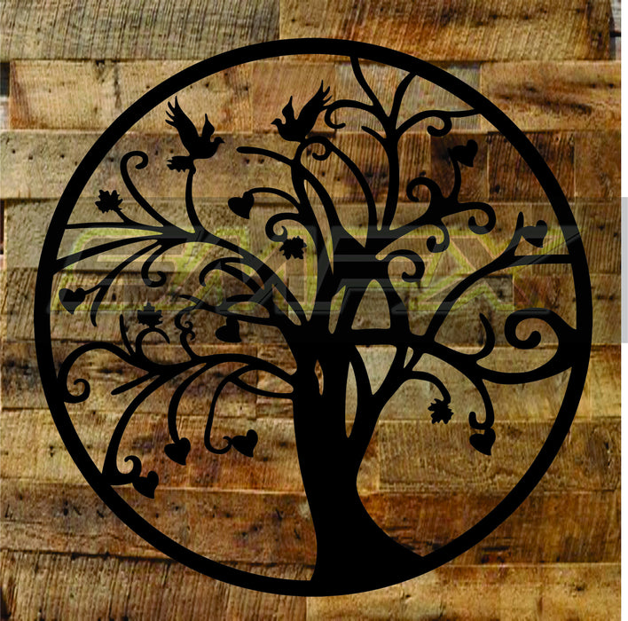 Tree Of Life with hearts and birds