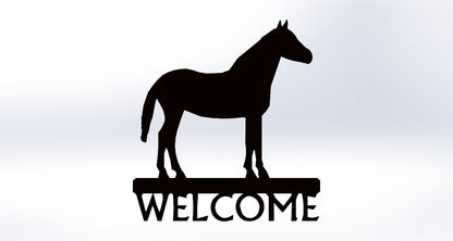 Horse welcome sign