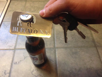 Buffalo New York Card Bottle opener and key chain Buffalo  Stainless Steel Made to last