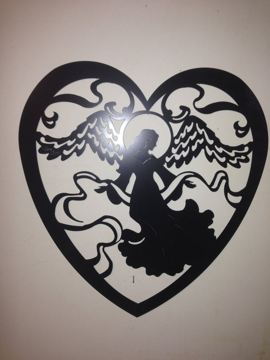 Angle Heart Metal Wall Art