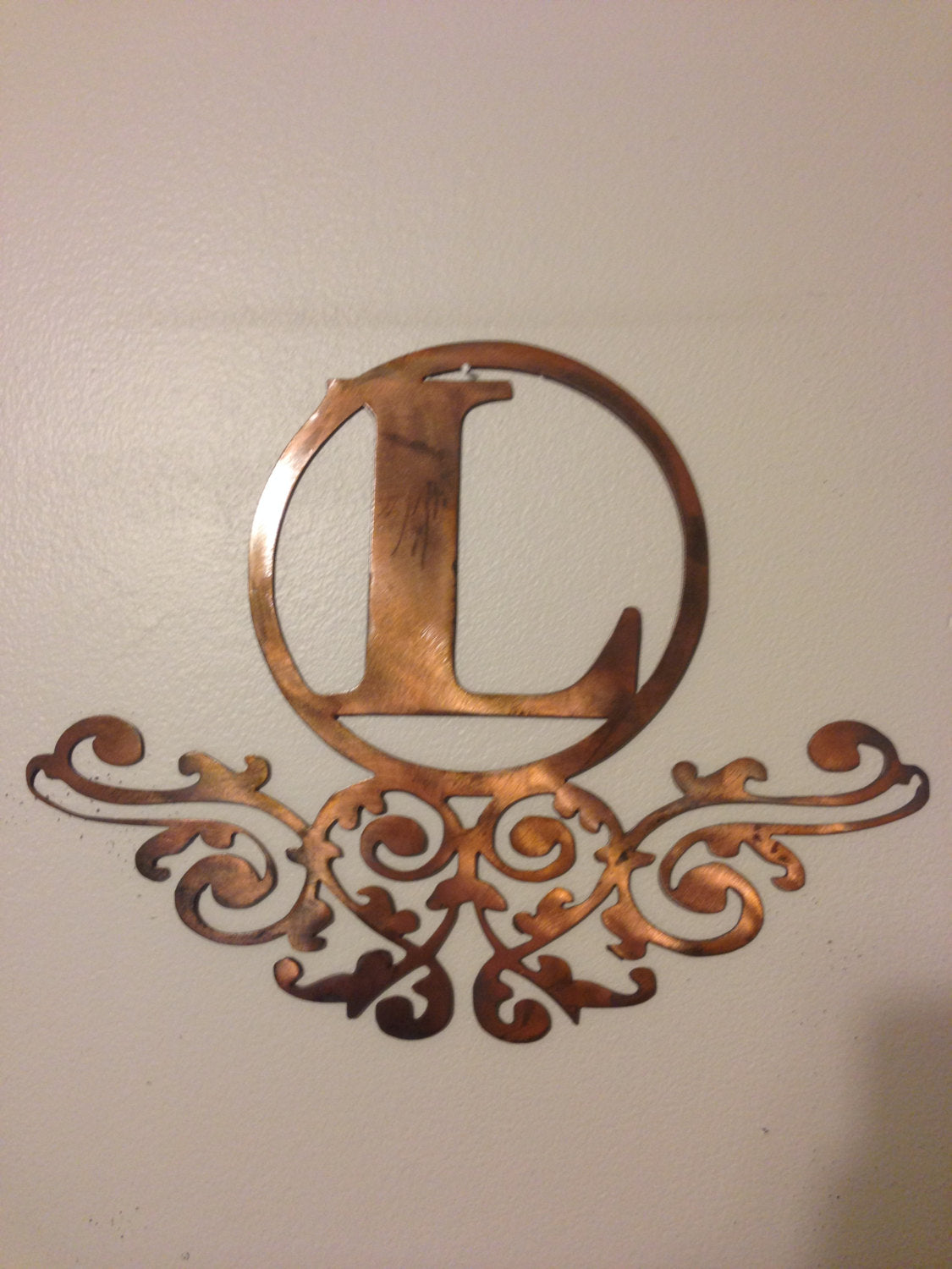 Flowers Monogram metal sign