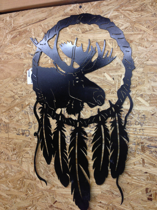 Moose Dream Catcher Metal Wall Art