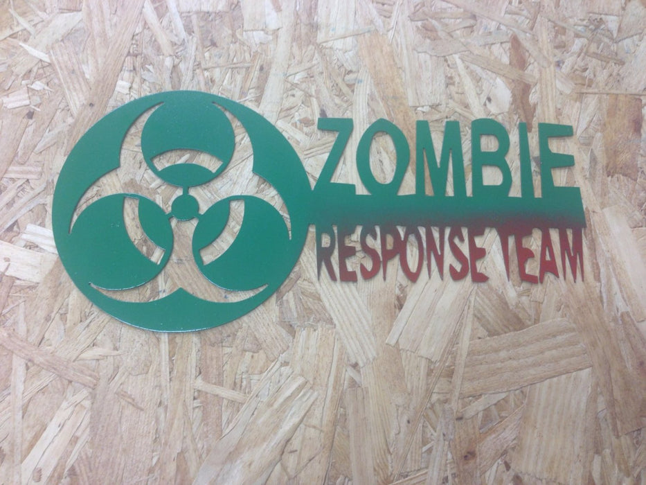 Zombie  response team metal sign