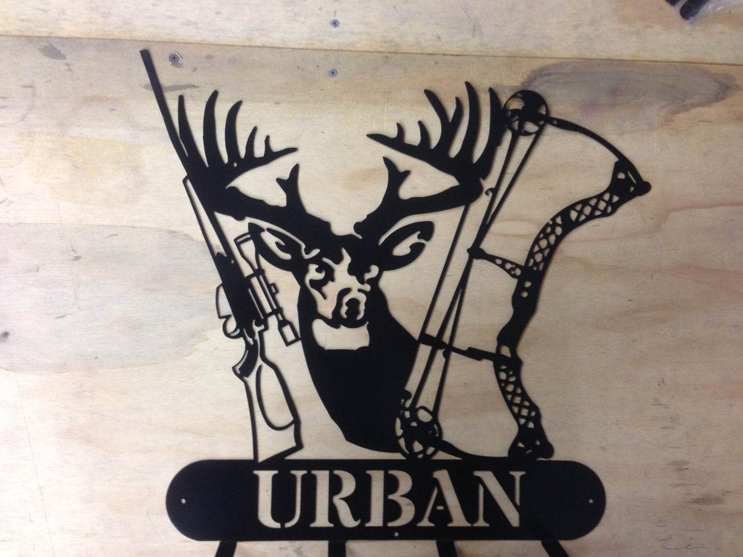 Deer scene coat rack welcome sign can be customized with your name