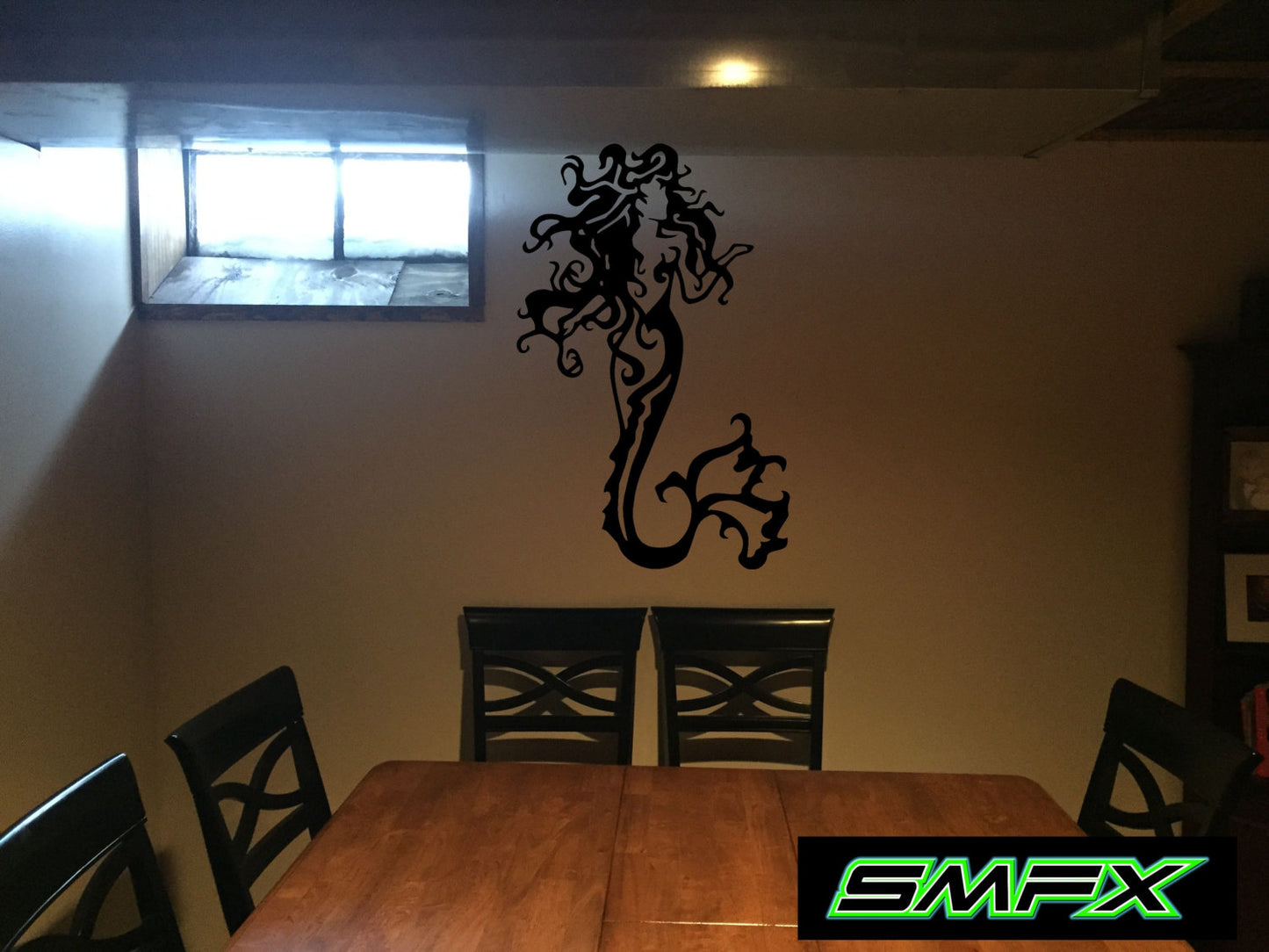 Mermaid Nautical Marine  Metal Wall Art ocean sign black