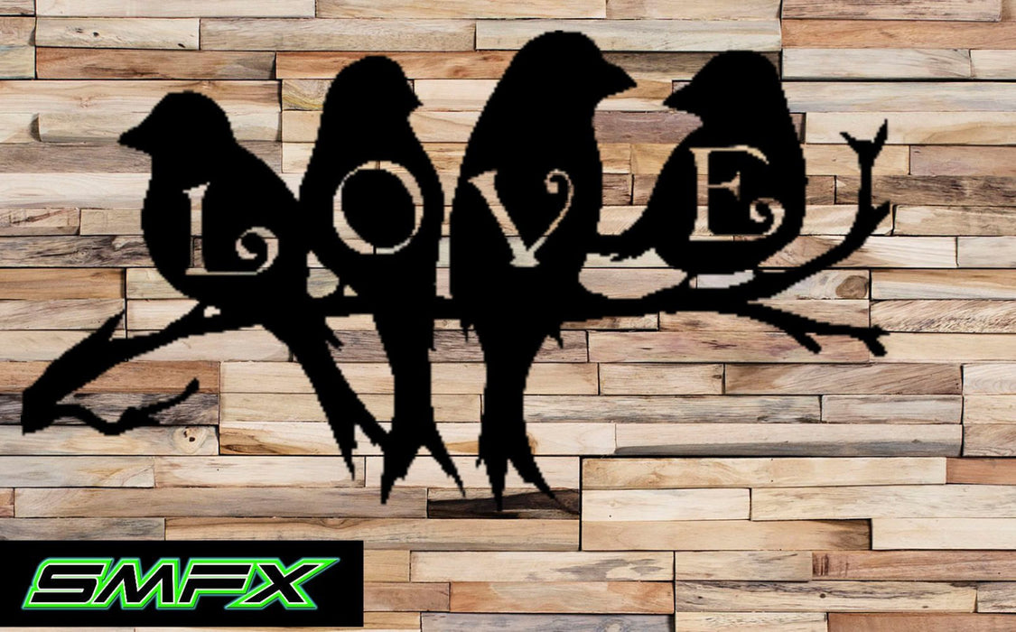 Love birds metal sign