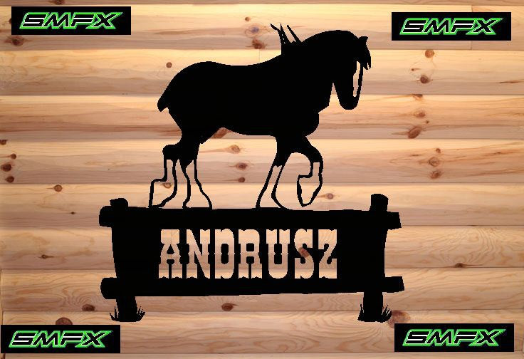 clydesdale horse custom sign welcome sign
