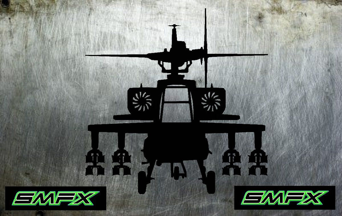 apache helicopter metal wall art
