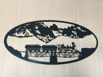 Train Scene Metal wall art