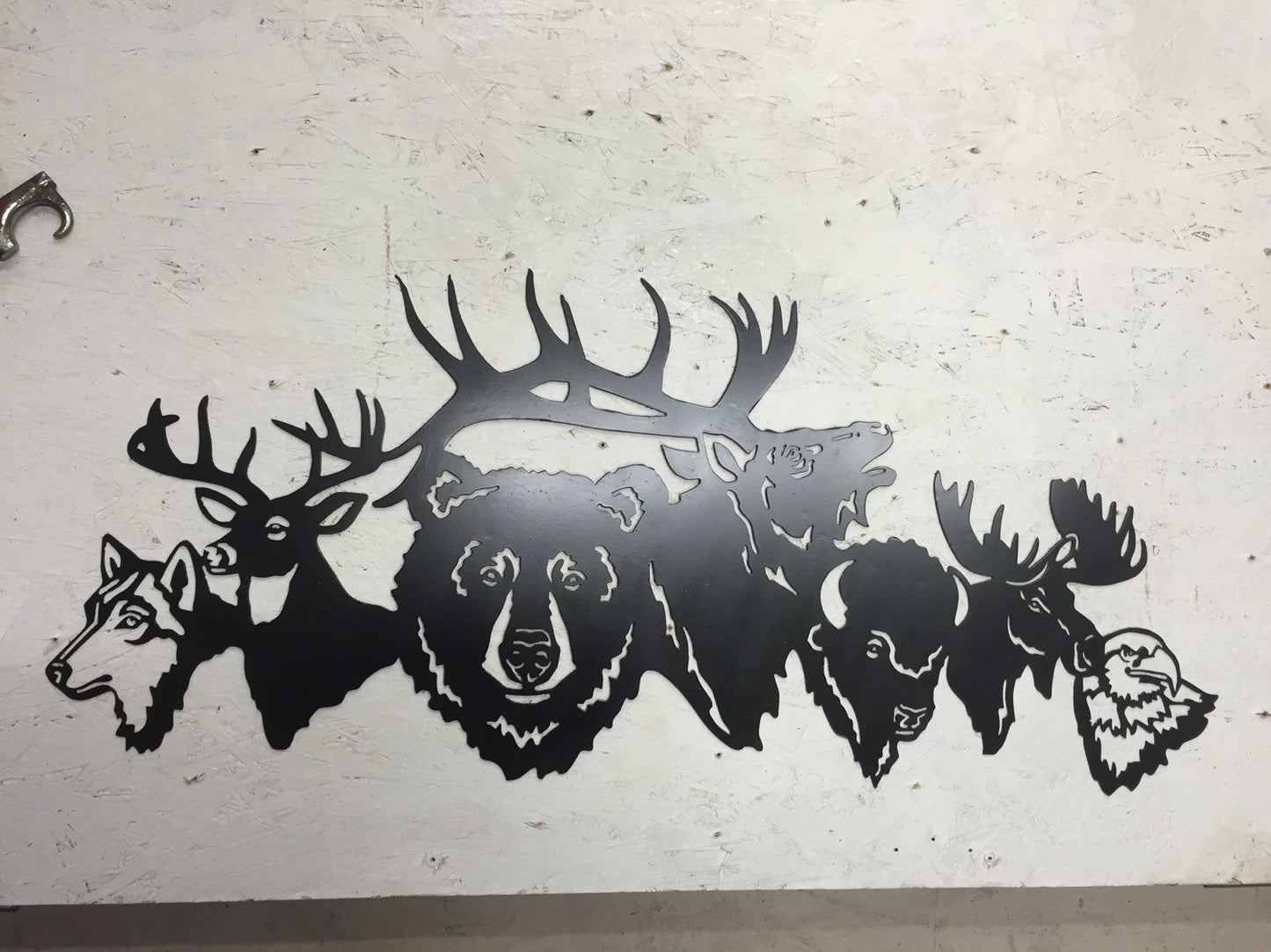 Animal collage Deer Bear metal wall art