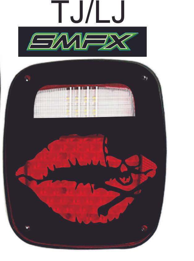 Lips Skull tail light cover pair