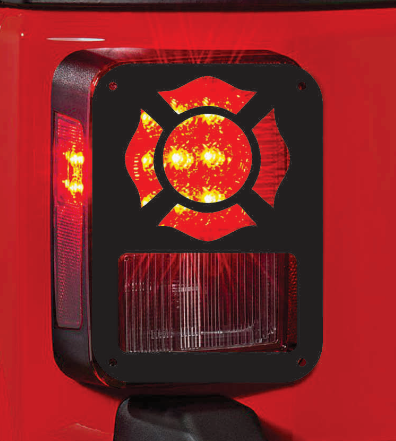 Maltese firefighter cross tail light cover pair