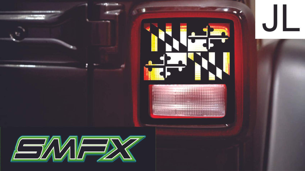 Maryland flag tail light cover pair