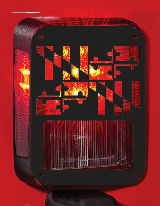Maryland flag tail light cover pair