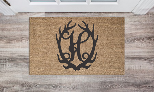 Deer Monogram Personalized Doormat Custom Doormat Wedding Gift Housewarming Gift Closing Gift Welcome Doormat Front Door Mat Farmhouse Decor