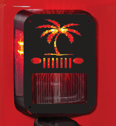 palm trees tail light cover pair