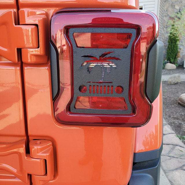 palm trees tail light cover pair