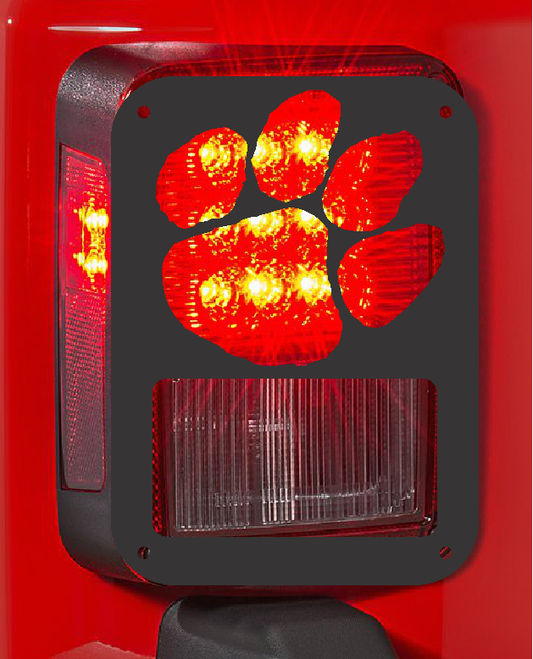Paw print tail light cover pair