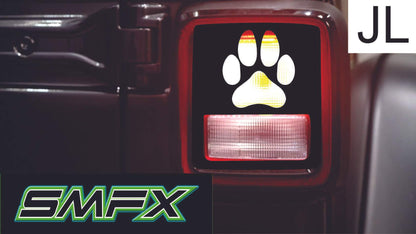 Paw print tail light cover pair