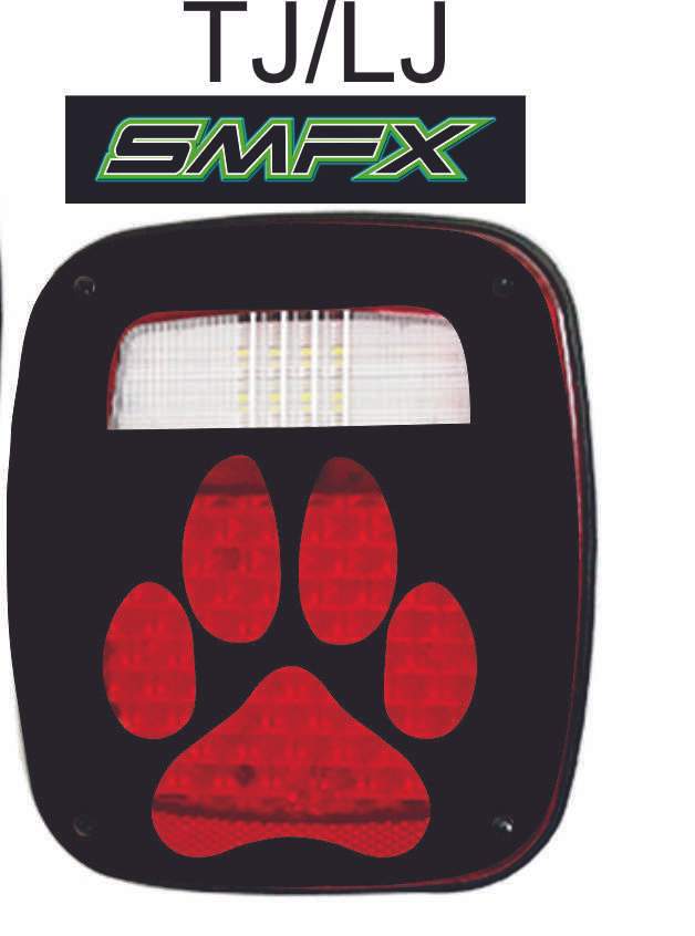 Paw print tail light cover pair