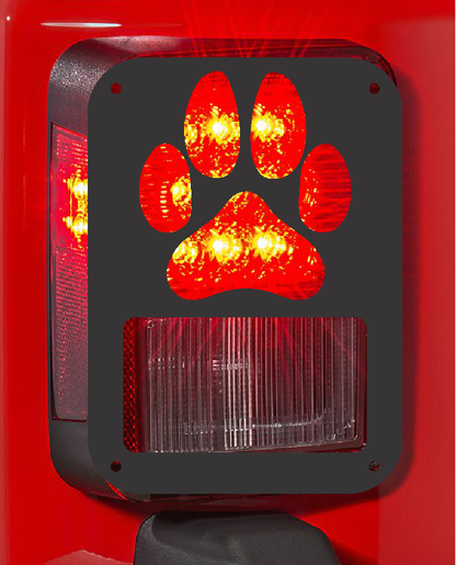 Paw print tail light cover pair