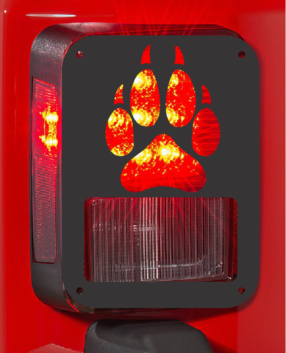Paw print claws tail light cover pair