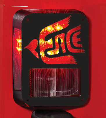 peace bird sign tail light cover pair