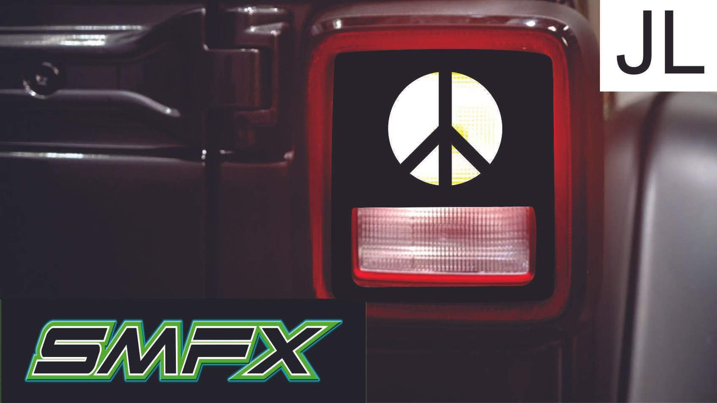 peace sign tail light cover pair