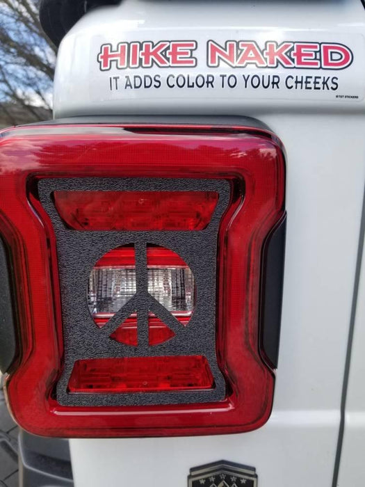 peace sign tail light cover pair