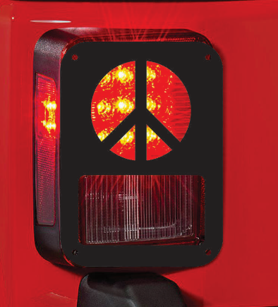 peace sign tail light cover pair