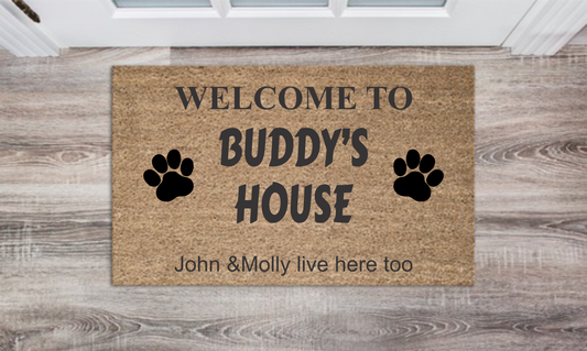 Welcome pet lover Personalized Doormat Custom Doormat Wedding Gift Housewarming Gift Closing Gift Welcome Doormat Front Door Mat Farmhouse Decor