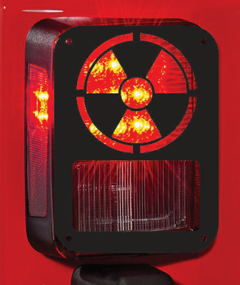 radioactive symbol tail light cover pair