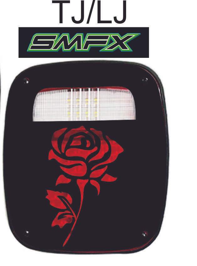 Rose tail light cover pair