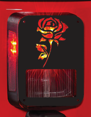 Rose tail light cover pair