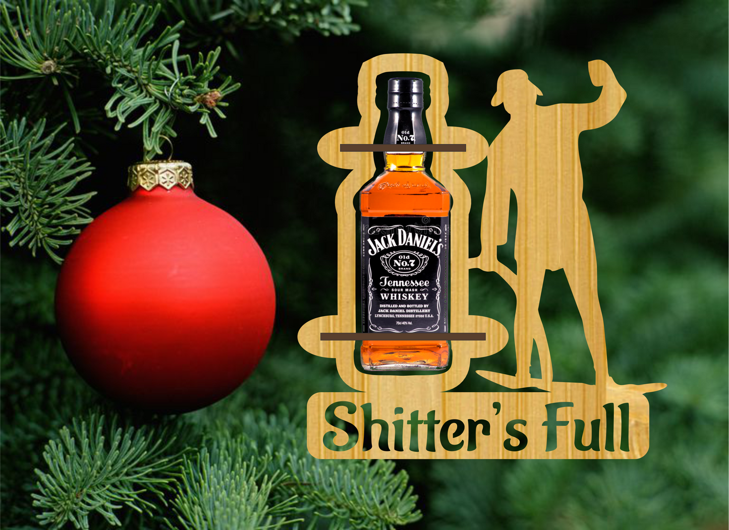 Shitters full cordial ornament holder little bottles of alcohol