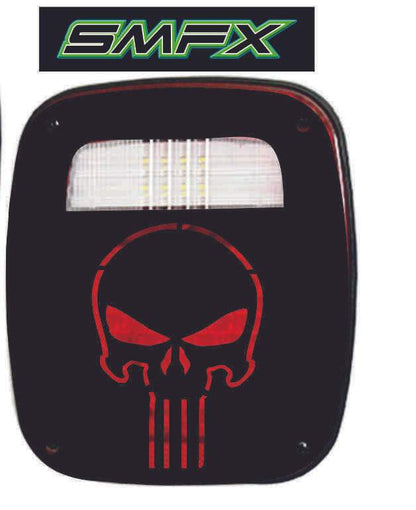 skull tail light cover pair