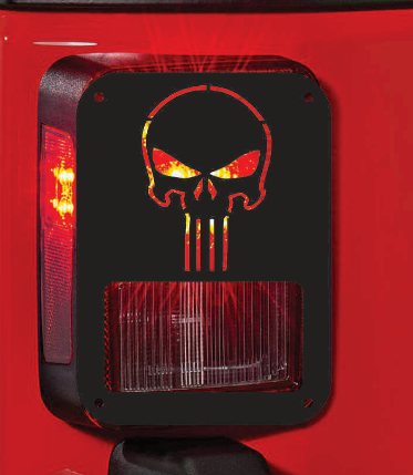 skull tail light cover pair