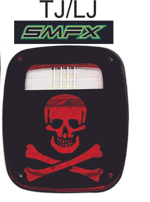 skull and bones pirate tail light cover pair