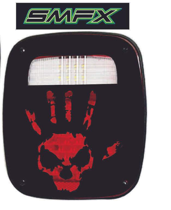 wave skull tail light cover pair