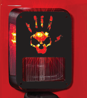 wave skull tail light cover pair