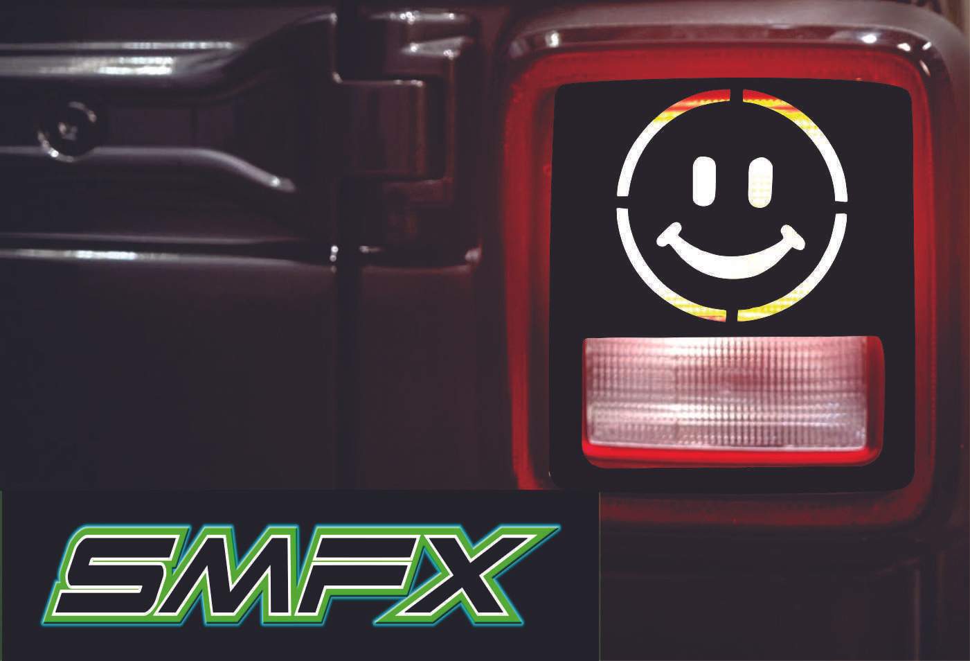 smiley face tail light cover pair